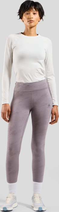Odlo Zeroweight Reflect Print Tights Laufhose lang gray ridge (Damen)