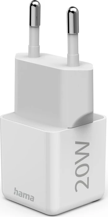Hama Schnellladegerät USB-C Super-Mini-Charger PD 20 W weiß