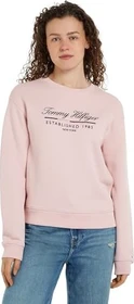 Tommy Hilfiger Rundhals mit Schreibschrift Logo Sweatshirt delicate pink (Damen)