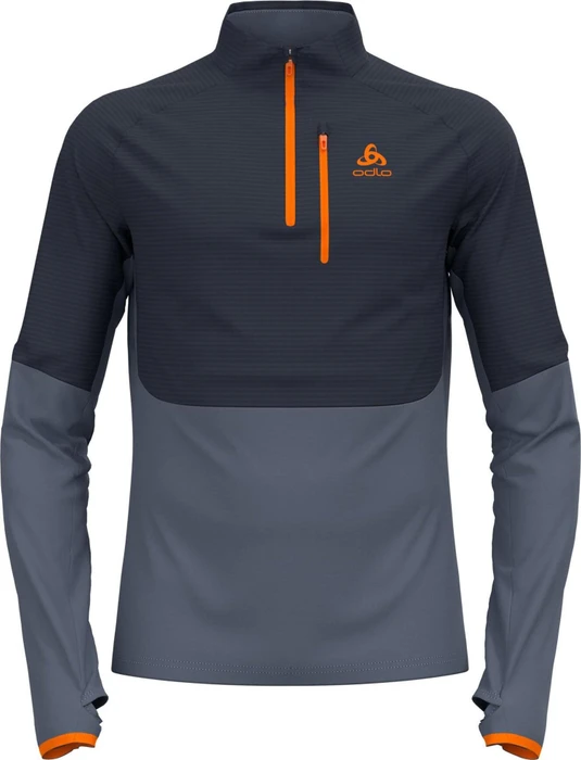 Odlo Descent Ceramiwarm Midlayer 1/2 Zip Funktionsshirt langarm india ink/folkstone gray (Herren)