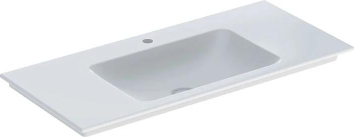 Geberit ONE Möbelwaschtisch Abgang vertikal 105cm, Hahnloch mittig, weiß/KeraTect