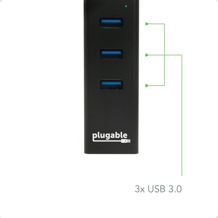 plugable Bus Powered Hub, RJ-45, USB-B 3.0 [Buchse]