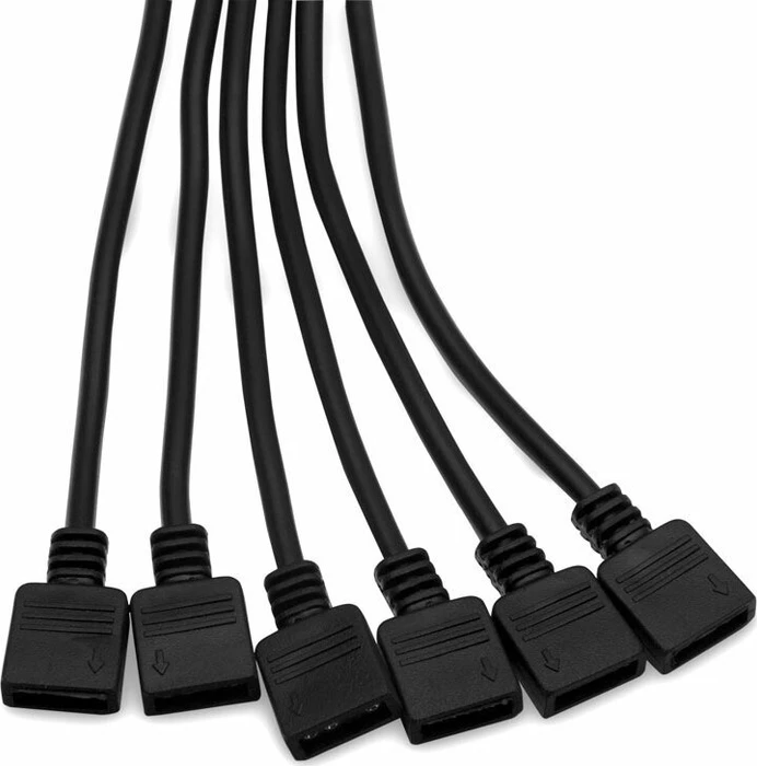 EK Water Blocks EK-D-RGB Splitter Kabel, 5V, 3-Pin, 6-fach, 30cm, schwarz
