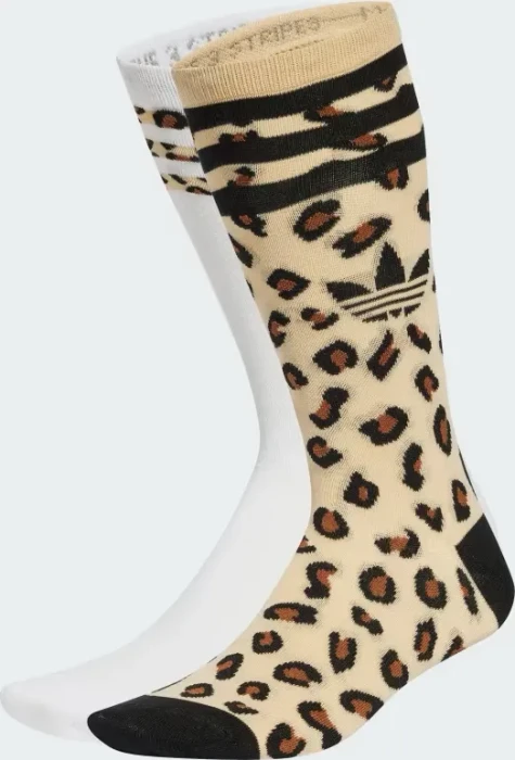 adidas Leopard Crew Socken sand strata/black, 2 Paare