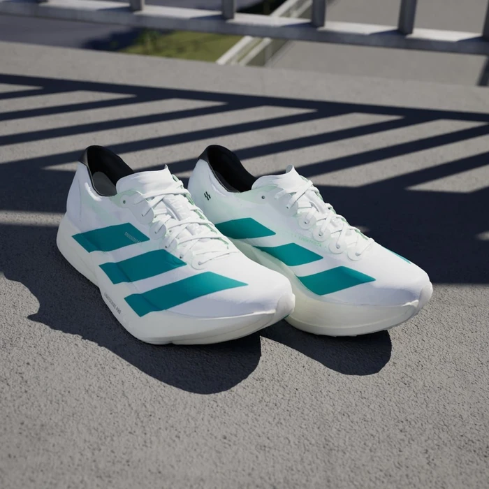 adidas Adizero Adios Pro 4 cloud white/pure teal/carbon (Herren)