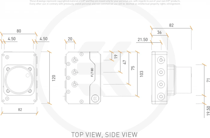 EK Water Blocks Quantum Line EK-Quantum Kinetic FLT 80 D5/DDC Body D-RGB, Acryl
