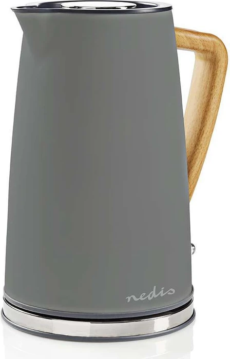 Nedis KAWK510EGY Soft-Touch Wasserkocher mit Holzgriff