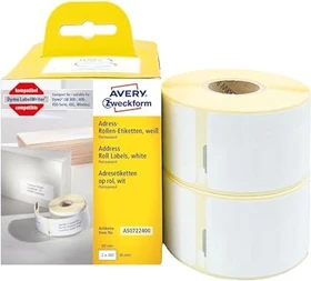 Avery-Zweckform Adressetiketten kompatibel zu Dymo 99012, 89x36mm, weiß, 1er-Pack (260 Etiketten)