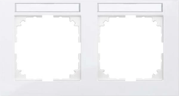 Merten System M M-Pure Rahmen 2fach waagrecht Thermoplast brillant, polarweiß
