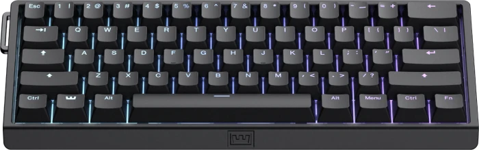 Wooting 60HE v2 Gaming Tastatur, Just Black, LEDs RGB, Lekker Tikken Medium, USB, US