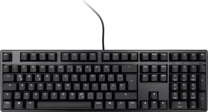 Ducky Origin Phantom Black, Retro schwarz, MX RED, USB, DE