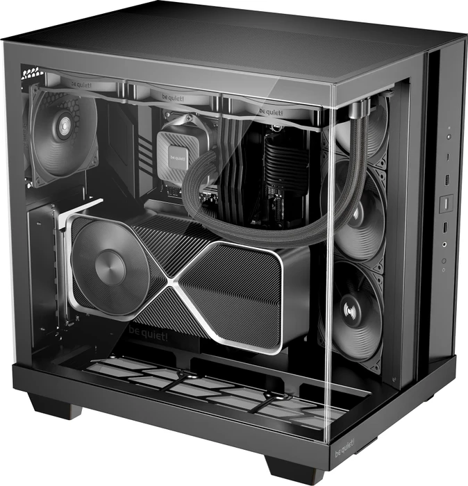 be quiet! Light Base 500 Black, schwarz, Glasfenster