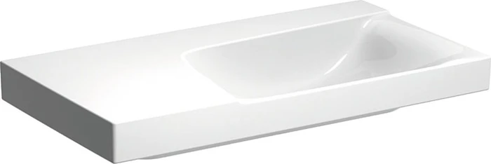 Geberit Xeno² Waschtisch 90x48cm, ohne Hahnloch, ohne Überlauf, Ablagefläche links, weiß/KeraTect