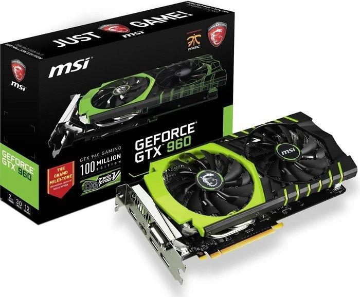 MSI GeForce GTX 960 GAMING 100ME, 2GB GDDR5, DVI, HDMI, 3x DP