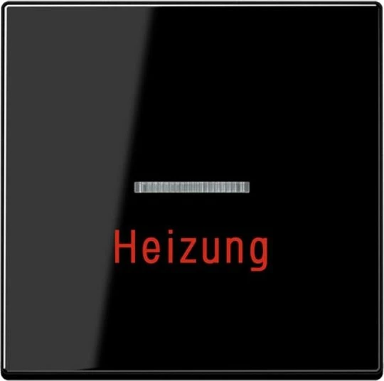 Jung Serie A Wippe mit Lichtleiter und Aufschrift Heizung, schwarz