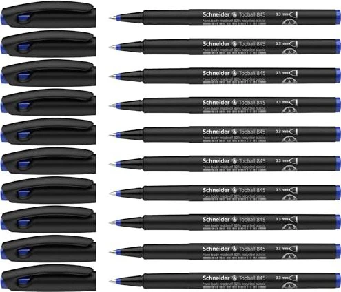 Schneider Topball 845 Tintenroller (Mine) schwarz/blau, 10er-Pack