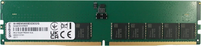 goodram UDIMM 32GB, DDR5-5600, CL46, 2RX8, ECC