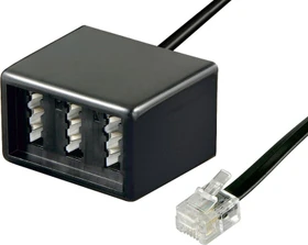 Wentronic Goobay TAE Telefon-Adapter-Stecker 3x TAE N/F/N- Buchse - RJ11/RJ14-Stecker (6P4C)