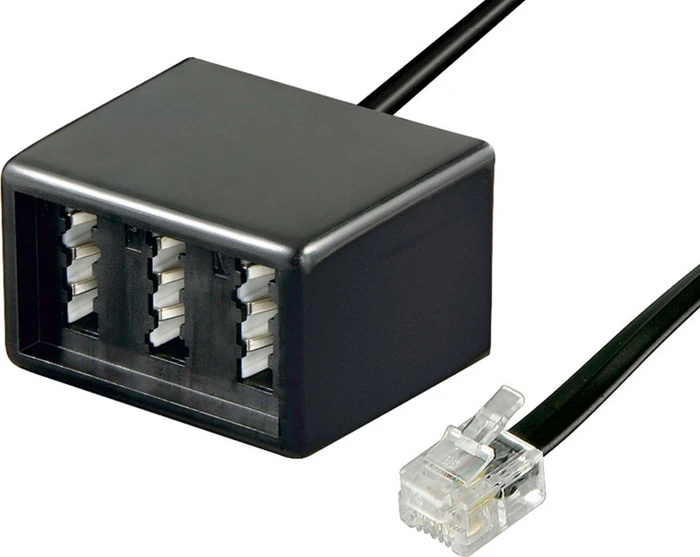 Wentronic Goobay TAE Telefon-Adapter-Stecker 3x TAE N/F/N- Buchse - RJ11/RJ14-Stecker (6P4C)