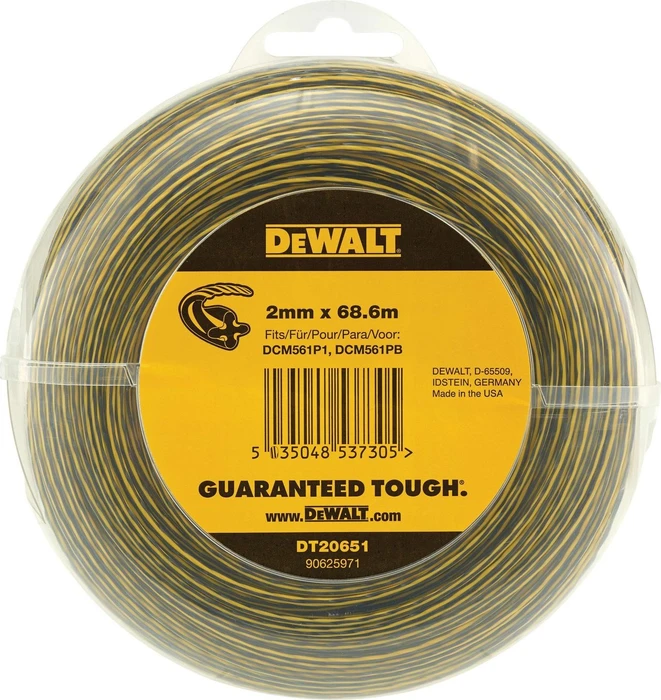 DeWalt DT20651 Trimmerfaden für Rasentrimmer, 2mm/68.6m