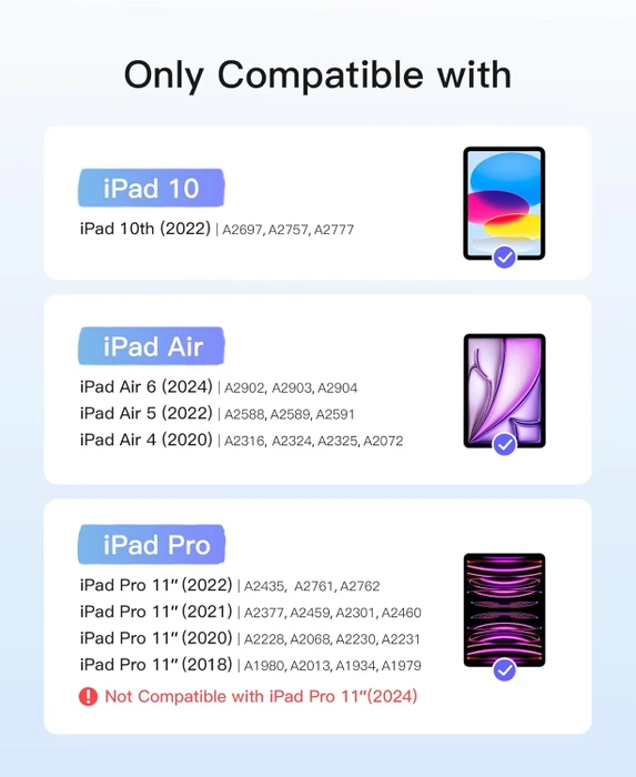 Inateck Ultraleicht Tastatur für iPad Air 6/iPad Air 5/iPad Pro 11", weiß, UK