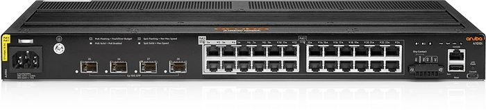 HPE Aruba CX 4100i Series Industrial Rackmount Gigabit Managed Switch, 24x RJ-45, 4x SFP+, 240W PoE++