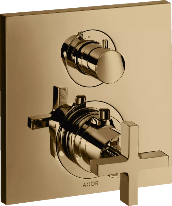 Hansgrohe Axor Citterio Thermostat mit Ab- und Umstellventil polished bronze
