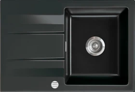 systemceram Genea 75 Einbau Becken reversibel mit Ablauffernbedienung nero
