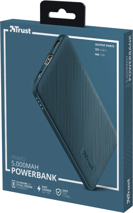 Trust Primo Ultra-thin Powerbank 5000mAh blau