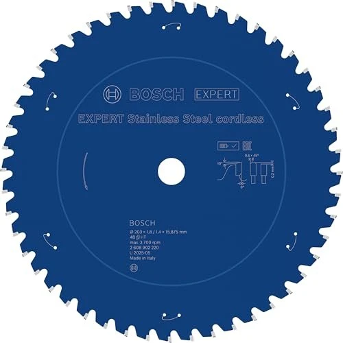 Bosch Professional Expert Stainless Steel Cordless Kreissägeblatt 48Z, 203x1.4x15.87mm, 1 Stück