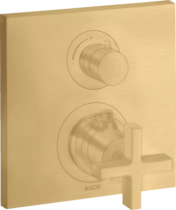 Hansgrohe Axor Citterio Thermostat mit Ab- und Umstellventil brushed gold optic