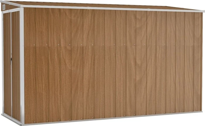 vidaXL Metall Anbau-Gerätehaus 118x288cm braun