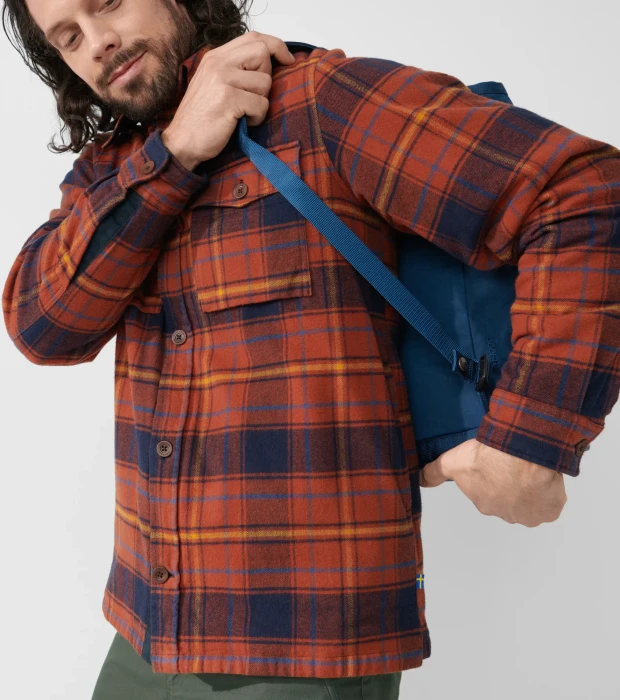 Fjällräven Övik Lite Padded Hemd langarm autumn leaf/dark navy (Herren)
