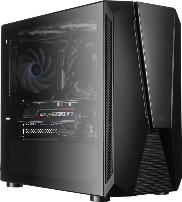 SilverStone Fara V1M Pro, schwarz, Glasfenster