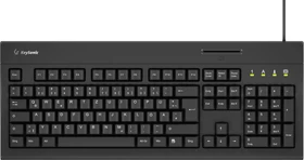 KeySonic KSK-8040U-CR Dual-Dynamics Tastatur, schwarz, mit Kartenleser, USB, DE (61081)