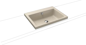 Kaldewei Puro 3154 Aufsatzwaschtisch 60x46x4cm, Perl-Effekt, warm beige 20