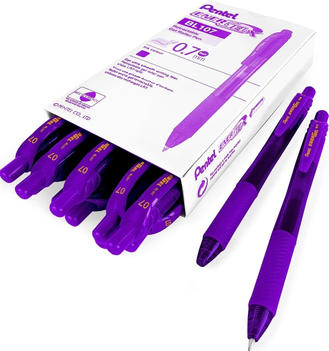 Pentel EnerGel X BL107 0.7mm/0.35mm Gelroller violett/transparent, 12er-Pack