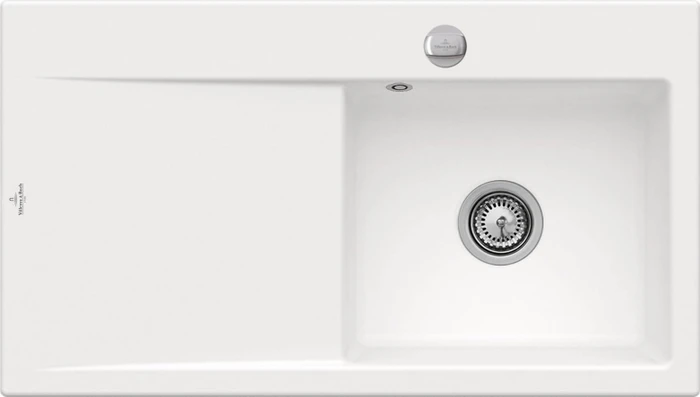 Villeroy & Boch Subway Style 50 Einbau Becken rechts mit Ablauffernbedienung stone white