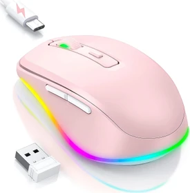 Seenda Rechargeable Wireless RGB Mouse mit Jiggler-Funktion, rosa, USB (SEYC-JY203-PINK)