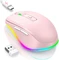 Seenda Rechargeable Wireless RGB Mouse mit Jiggler-Funktion, rosa, USB Vorschaubild