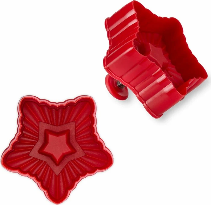Städter Präge-Ausstecher Stern Gewellt 6.5x6.5cm rot