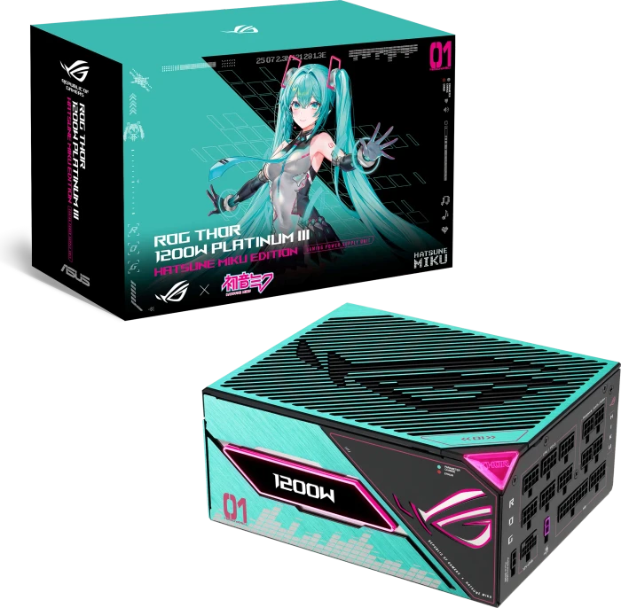 ASUS ROG Thor Platinum III, ROG-THOR-1200P3-MIKU Hatsune Miku Edition, 1200W, ATX 3.1