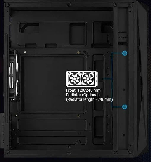 AeroCool CS-107, Lüfter LED RGB, Acrylfenster