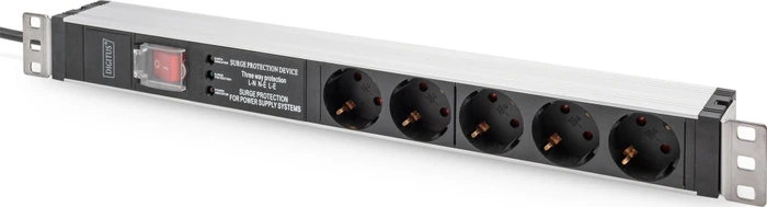 Digitus 19" Steckdosenleiste, 1HE, 5-fach, 230V, 2m