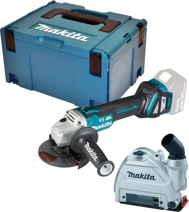 Makita DGA514ZJU1 Akku-Winkelschleifer solo inkl. MAKPAC + Absaugeinheit + Zubehör