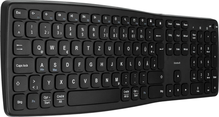 BlueBuilt Kabellose Tastatur, schwarz, USB, DE