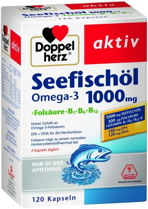 Doppelherz Seefischöl Omega-3 1000mg, 120 Stück