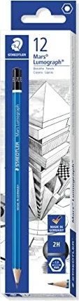 Staedtler Mars Lumograph 100 Bleistift 2H graphit, blau, 12er-Pack