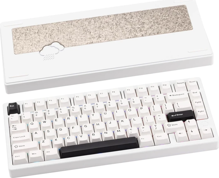 Wobkey Rainy 75 Pro, Luna weiß, LEDs RGB, Kailh Cocoa, USB/Bluetooth, US
