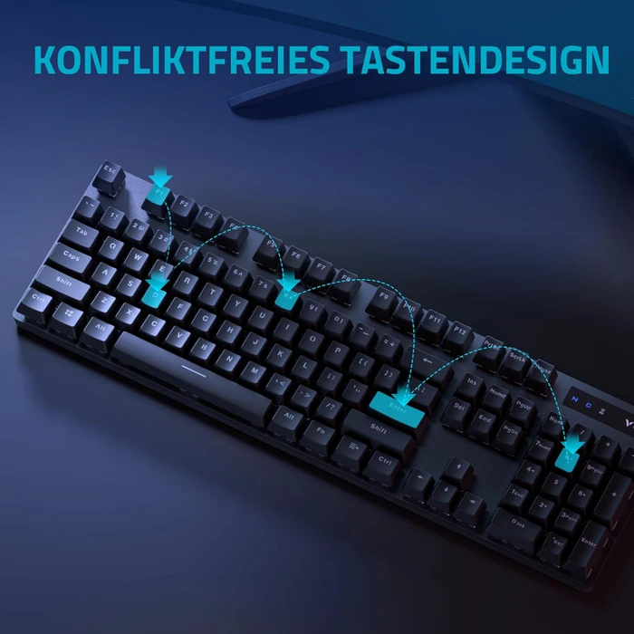 Rapoo V500PRO 2.4 Wireless, schwarz, BROWN Switches, USB, DE